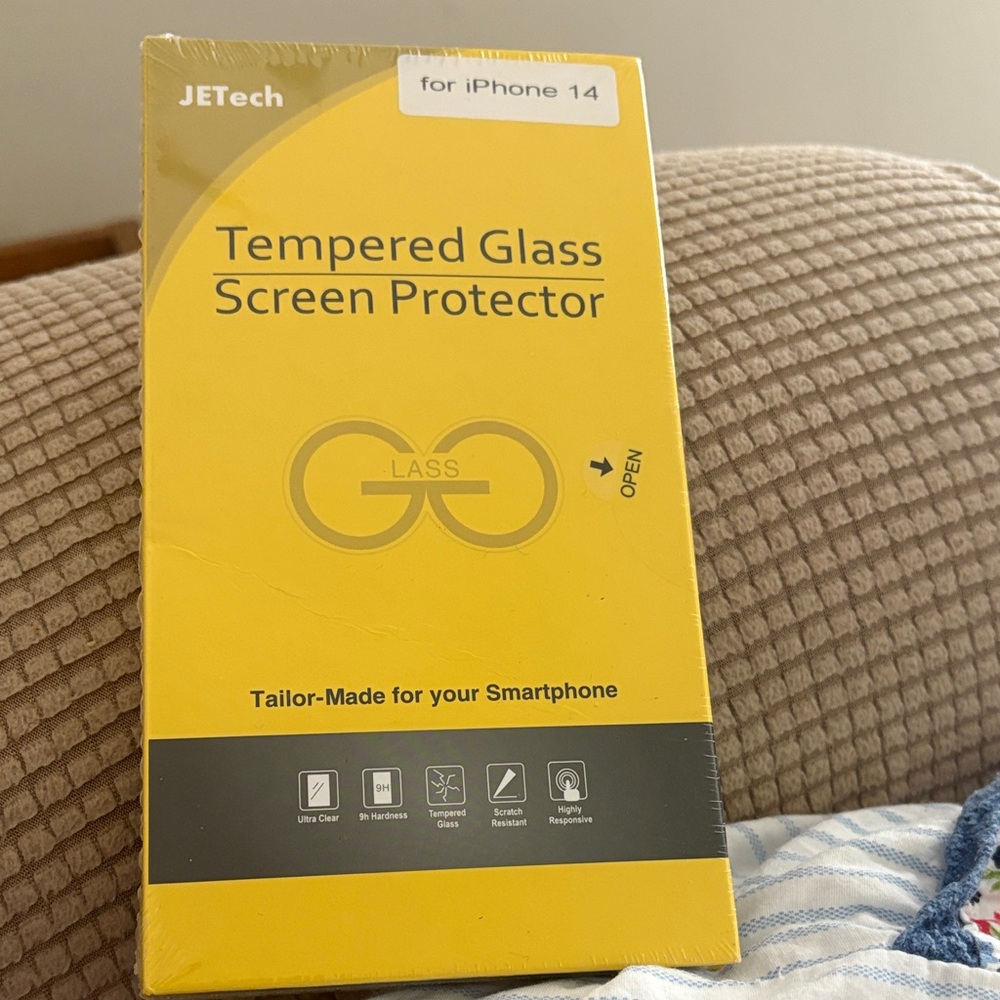 JETech Yellow Tempered Glass Screen Protector for iPhone 14